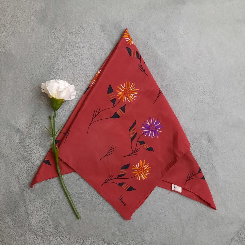 Veresa by Vera Red Floral Silky Scarf